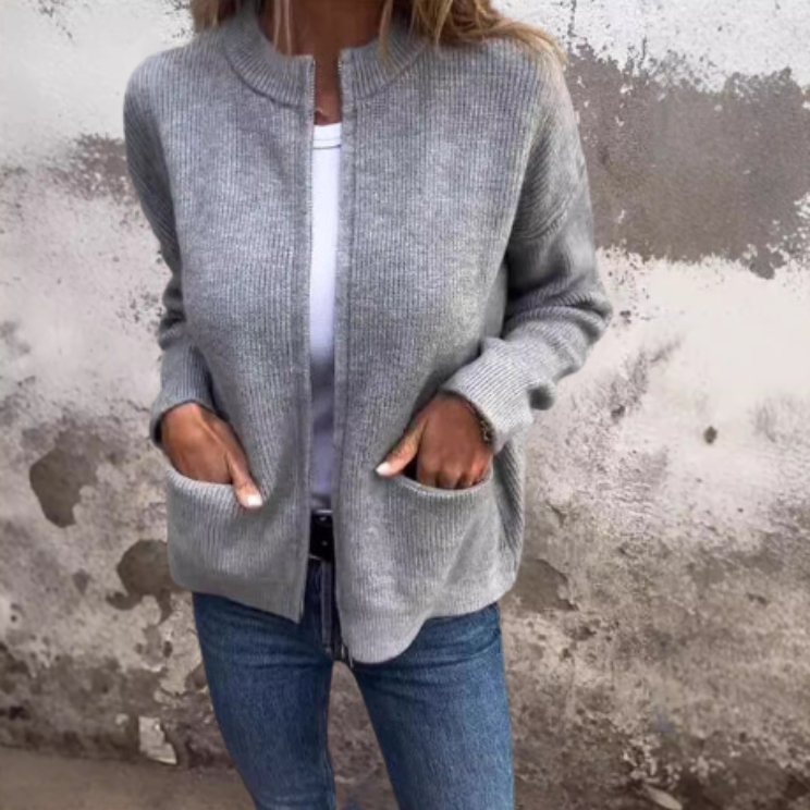 Marianna - Cozy Plush Zipper Cardigan