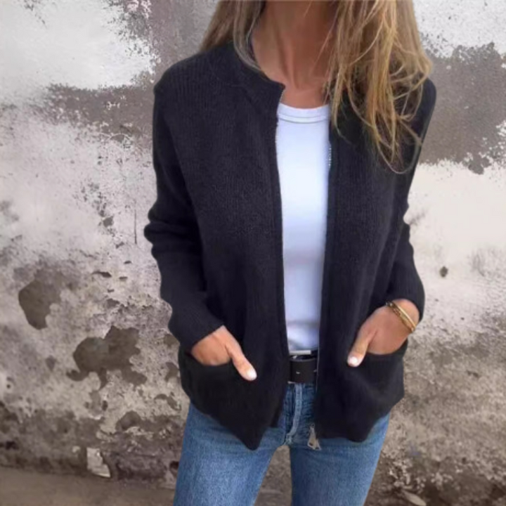 Marianna - Cozy Plush Zipper Cardigan