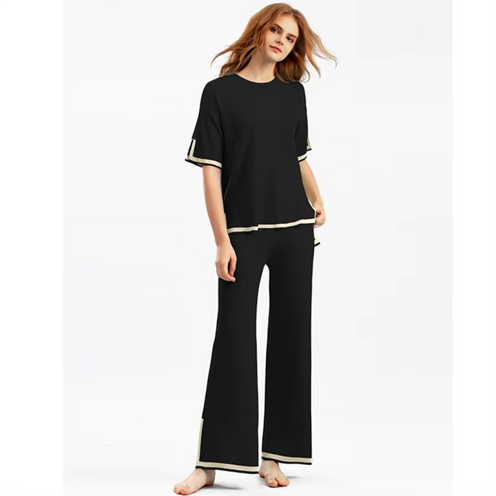 Charlotte™ - Chic Ice Silk Short Sleeve Co-Ord Set