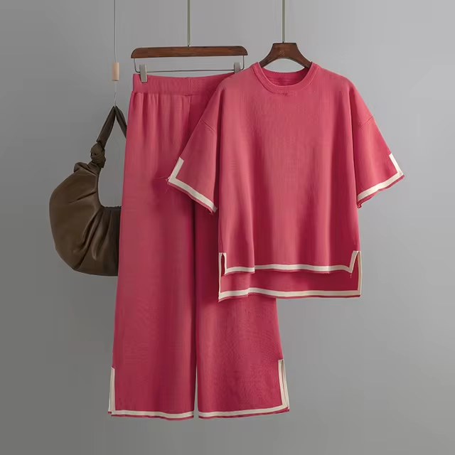 Charlotte™ - Chic Ice Silk Short Sleeve Co-Ord Set